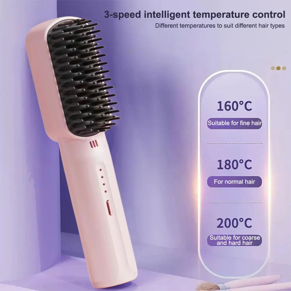Electric Hot Brush Anti-Scald Hair Straightener