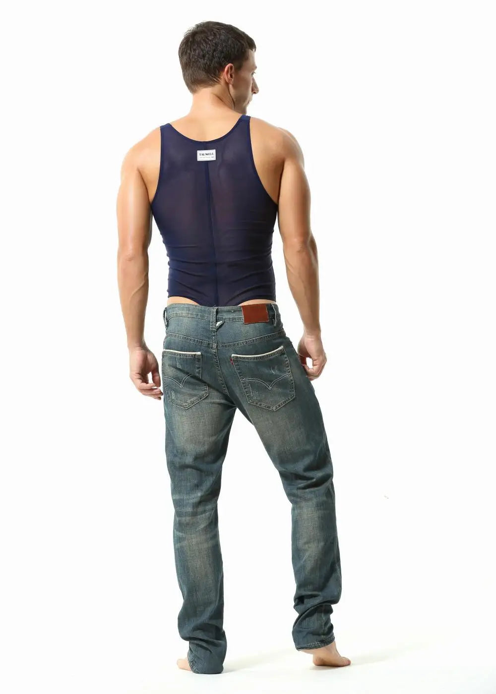 TAUWELL Mens Shapewear Singlets Sexy Underwear Fitness Sport Mesh Breathable Undershirts Men Bodysuit Thongs