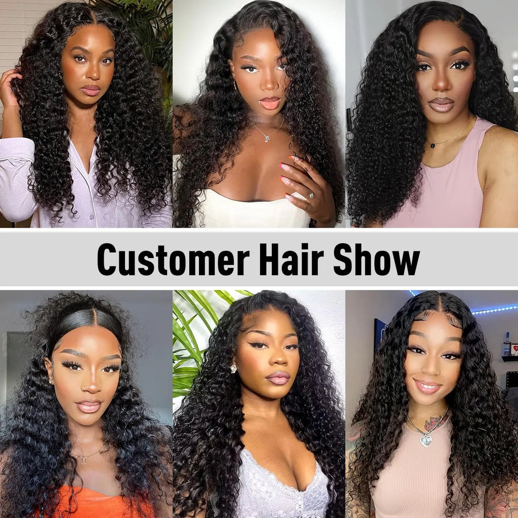 Kinky Curly Glueless Wigs for Women Human Hair Wear and Go Glueless Wig Human Hair 4X4 Lace Front Wig Curly Wig Human Hair