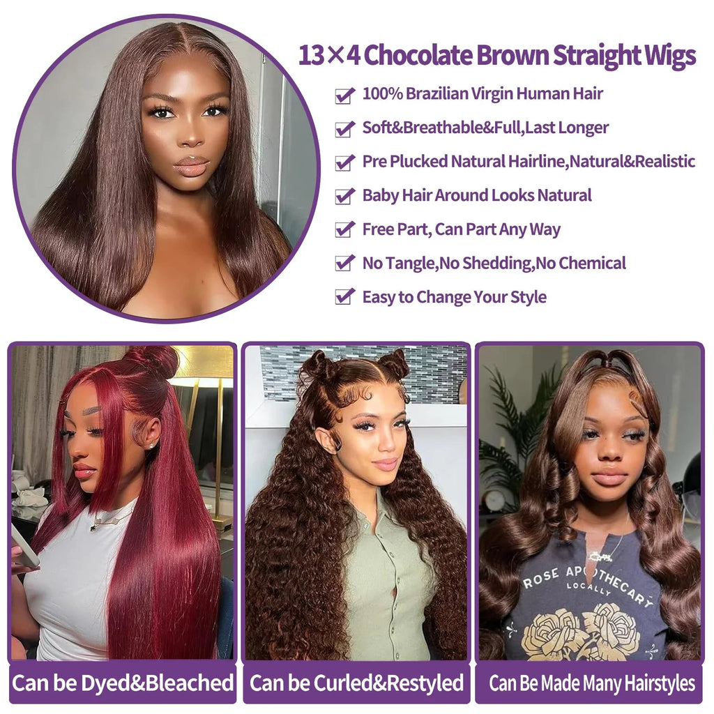 Chocolate Brown Brazilian Human Hairs