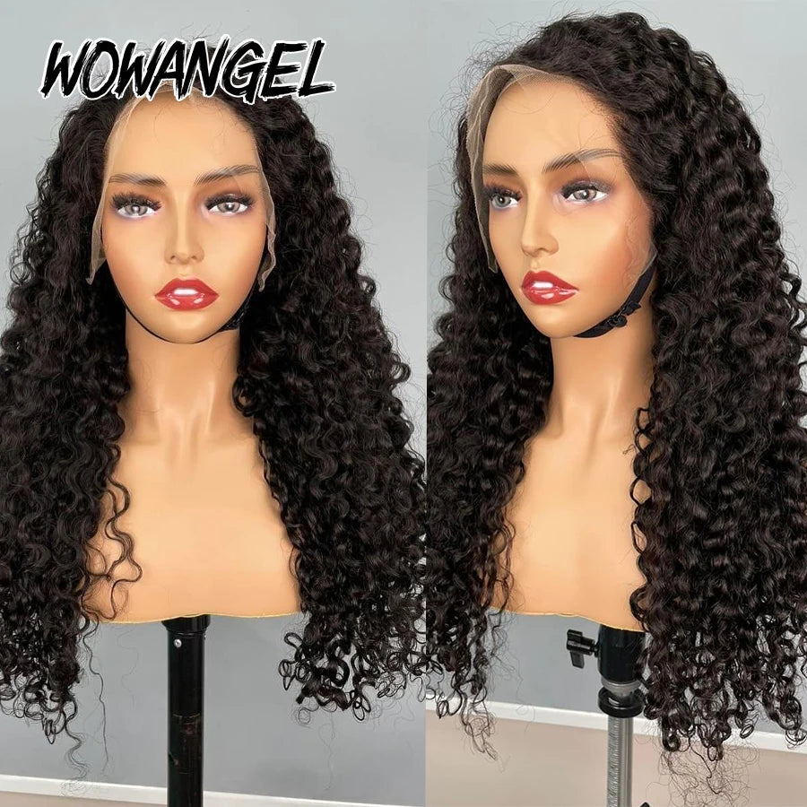 Burmese Curly 13X6 HD Lace Frontal Wigs 250% Real HD Lace Front Human Hair Wigs Deep Side Parting Brazilian Curly Wigs For Women