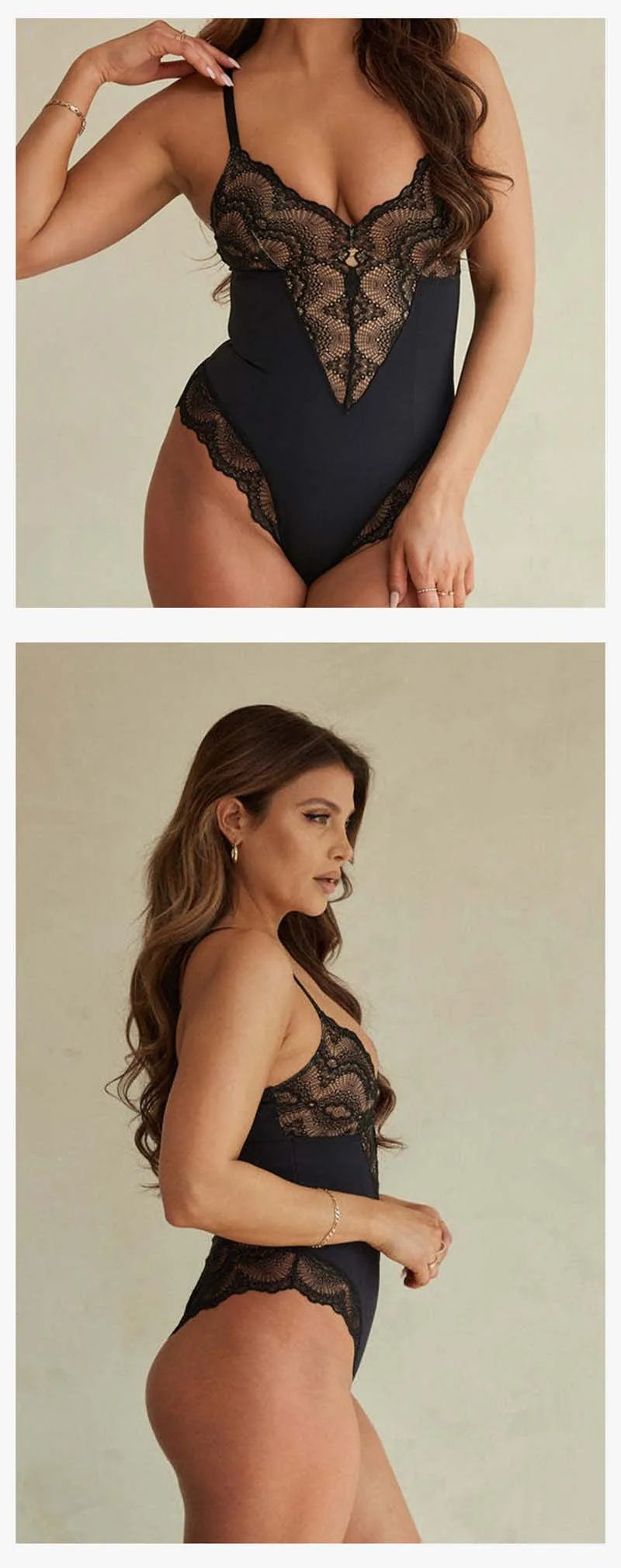 Women's Shapewear Body Shaper Sexy Lace V Neck Bodysuits OpenBody Suit Sexy Jumpsuit Underwear Lingerie