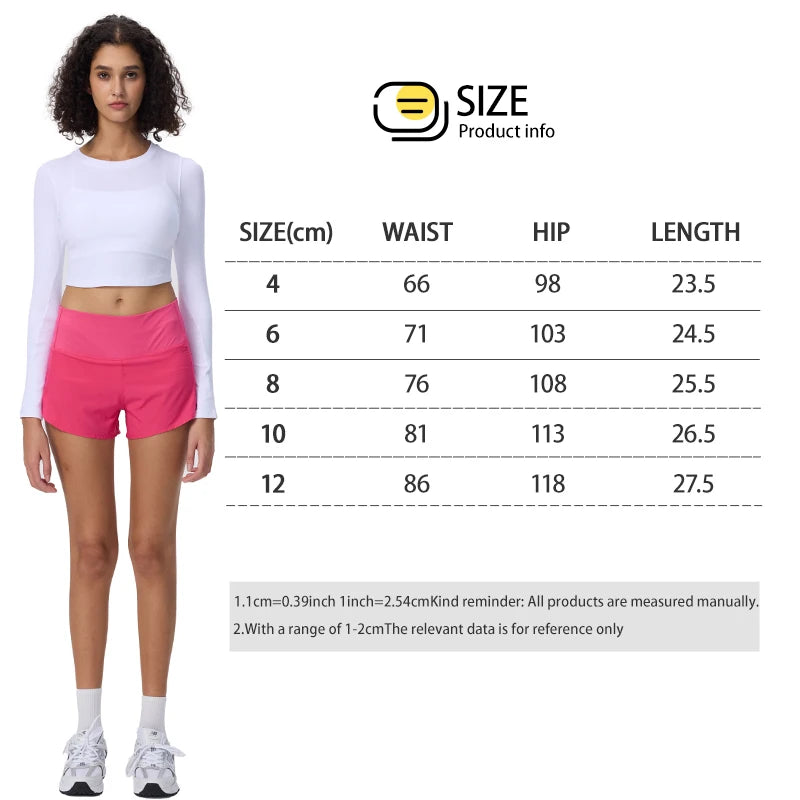 Summer Sports Yoga Wear Light-speed Dry Running Shorts Casual High-waisted Anti-walking Gym Sneakers Cycling Training Clothing