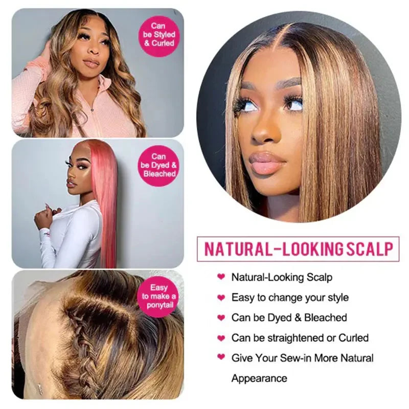 Highlight Straight Brazilian Human Hairs