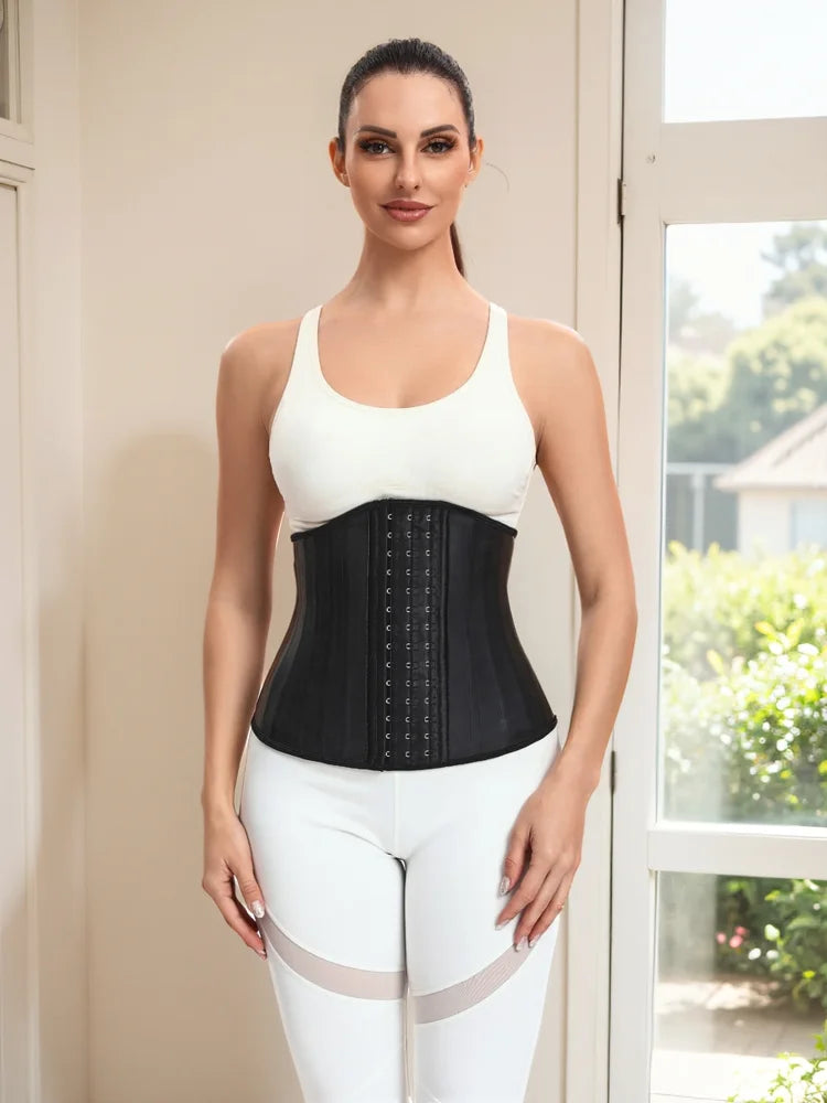 25 Steel Bones Latex Waist Trainer Corset Shapewear Slimming Belly Women Body Shaper Modeling Strap Reductive Girdle