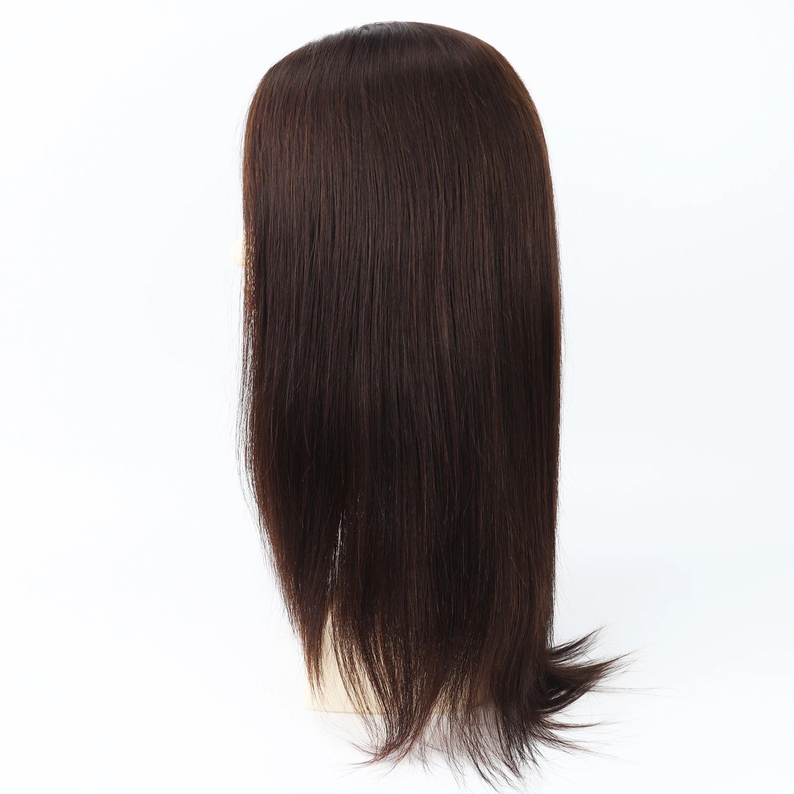 Layer Human Hair Wig for Women 6x6" Silk Base Wig with PU Around Medium Brown Hair Wig with Elastic Net Soft Breathable