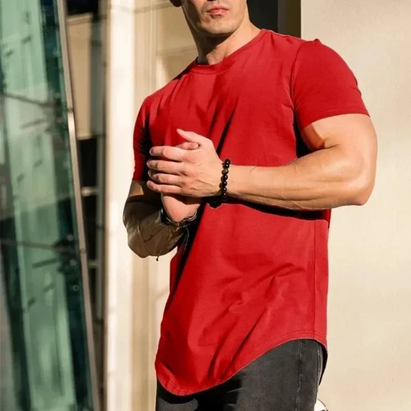 Sport Fitness T-shirt Men Bodybuilding Short Sleeve Workout Shirt Training Sport Running Gym T-shirt Summer Tops Tee Rashgard
