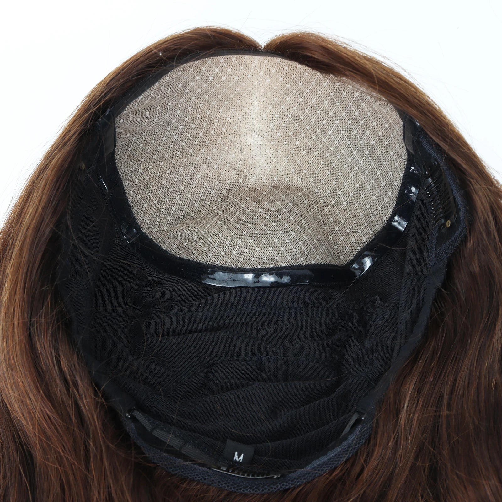 Natural Wave Human Hair Wig Medium Brown Real Virgin European Human Hair Wig for Women 6x6" Silk Base with PU Front