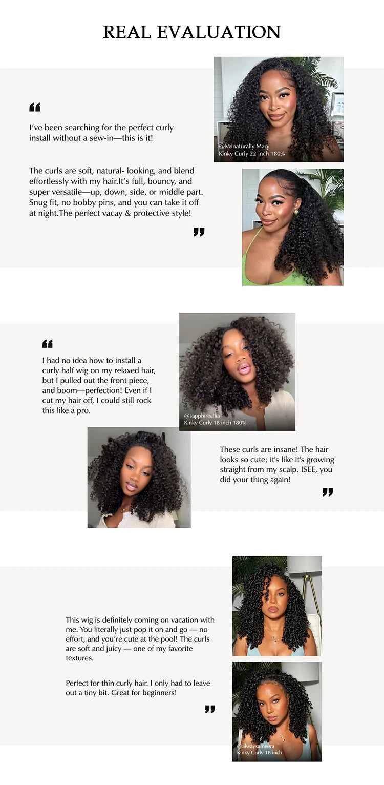 3 In 1 half wigs human hair Drawstring No lace wigs Half wig water wave human hair wig 100 human hair wigs for woman curly wigs