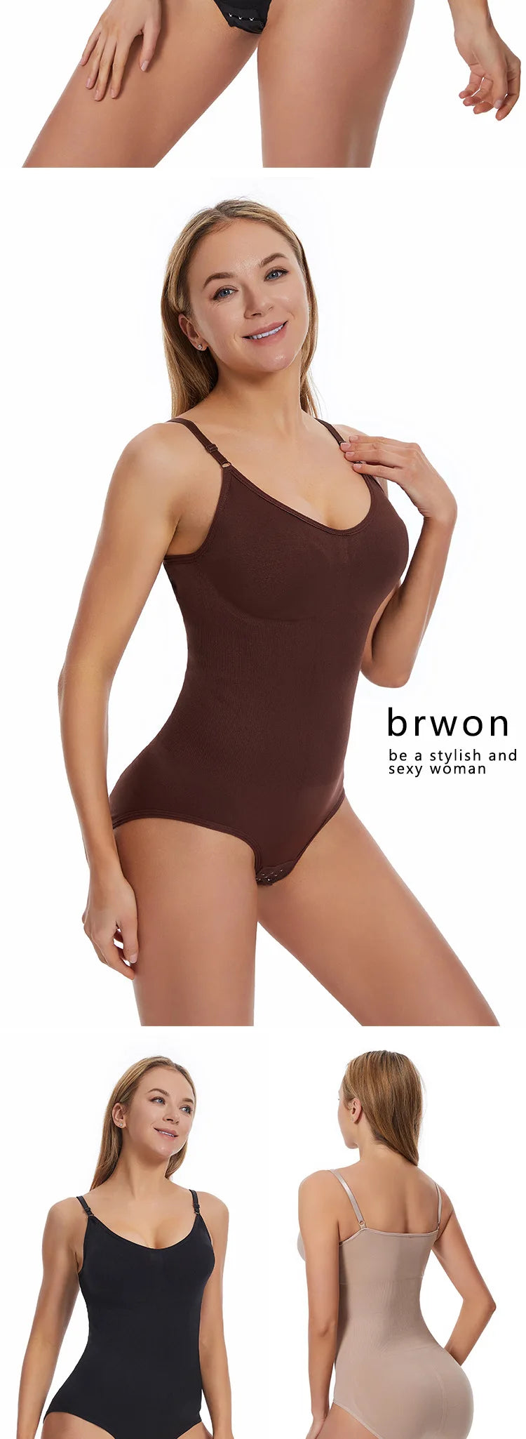 Bodysuit Shapewear Women Tank Top Tummy Control Full Body Shaper Anti Chafing Shorts Slimming Waist Trainer Butt Lifter