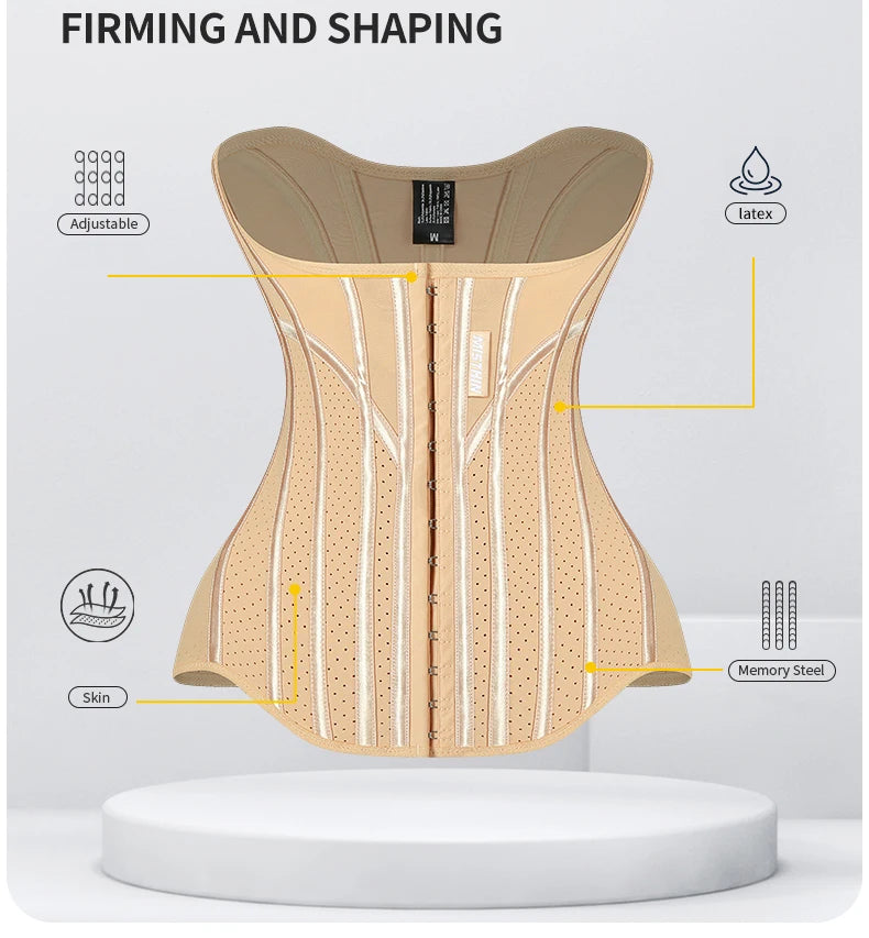 MiiOW U-shaped Waist Trainer Corset Women Shapers Lifted Waist Trainer Steel Bone Slimming Summer Breathable Women's Shapewear