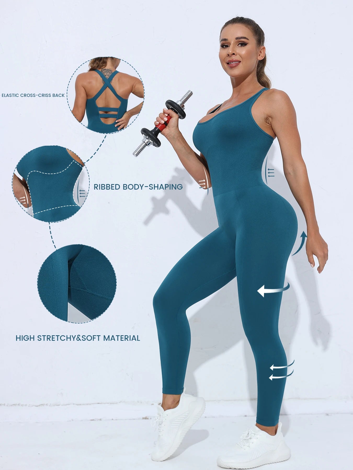 Women's Seamless Shapewear Bodysuit With Tummy Control, CrissCross Straps Backless Body Shaper, Women's Underwear & Shapewear