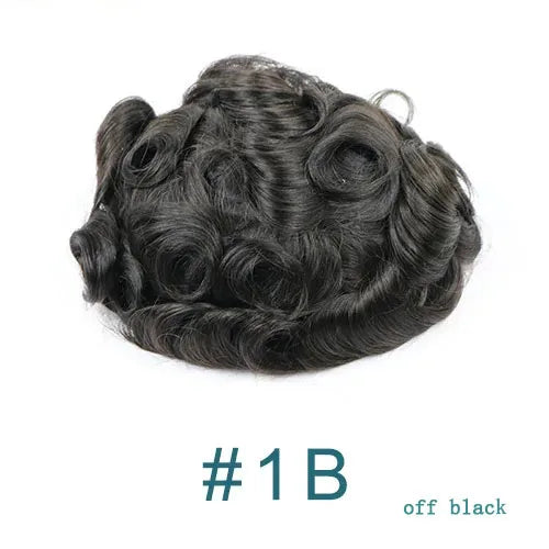Super Natural Men's Toupee Durable Human Hair Wigs 1b80 Gray Black White Blonde Microskin Thin PU Affordable Capillary Prosthsi