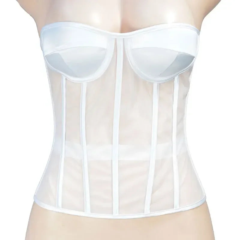 Sexy Thin Body Shaper Underwear Corset Waist Trainer Lingerie Lace Corsets Perspective Mesh Shapewear Women Fashion Clothes Faja