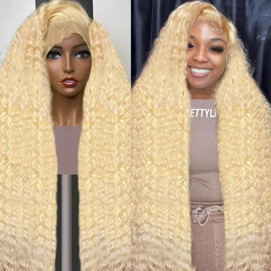 Curly Blonde Brazilian Human Hairs