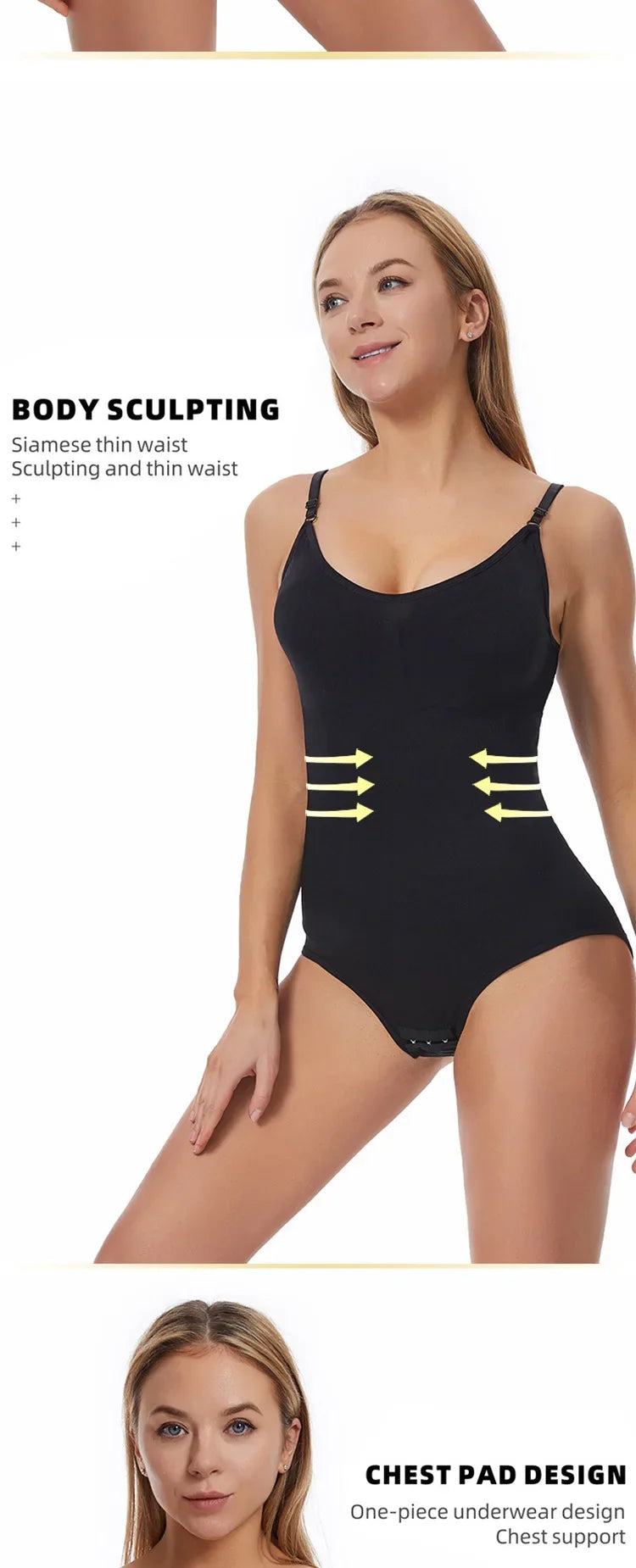 Bodysuit Shapewear Women Tank Top Tummy Control Full Body Shaper Anti Chafing Shorts Slimming Waist Trainer Butt Lifter