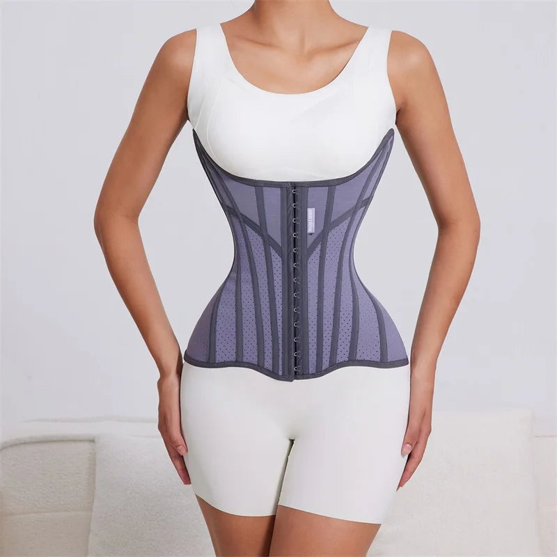 MiiOW U-shaped Waist Trainer Corset Women Shapers Lifted Waist Trainer Steel Bone Slimming Summer Breathable Women's Shapewear