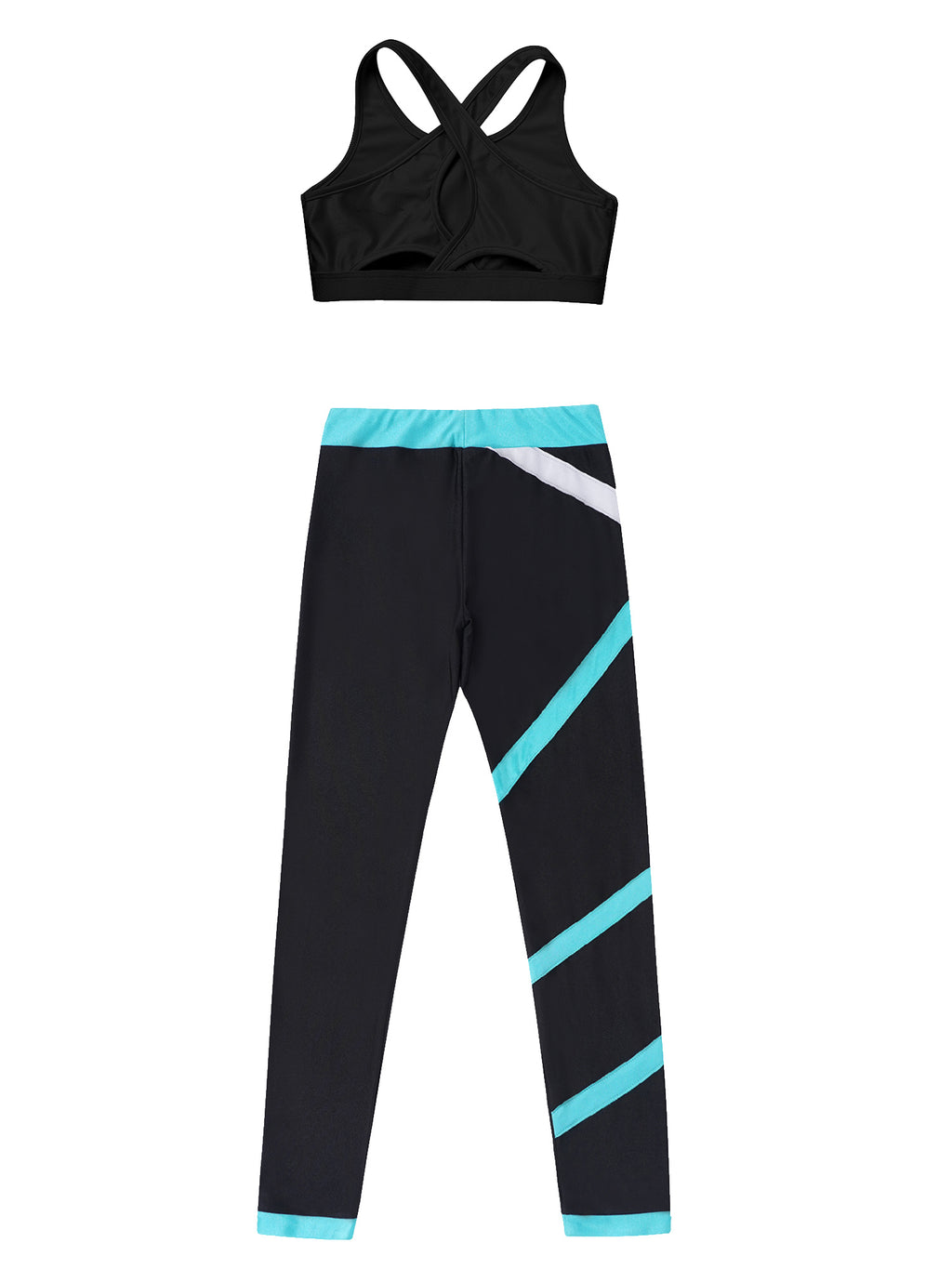 Sport Sets for Kids Girls Yoga Tracksuits Sleeveless U Neck Crop Top with Leggings Pants Set for Fitness Gym Workout Sportswear