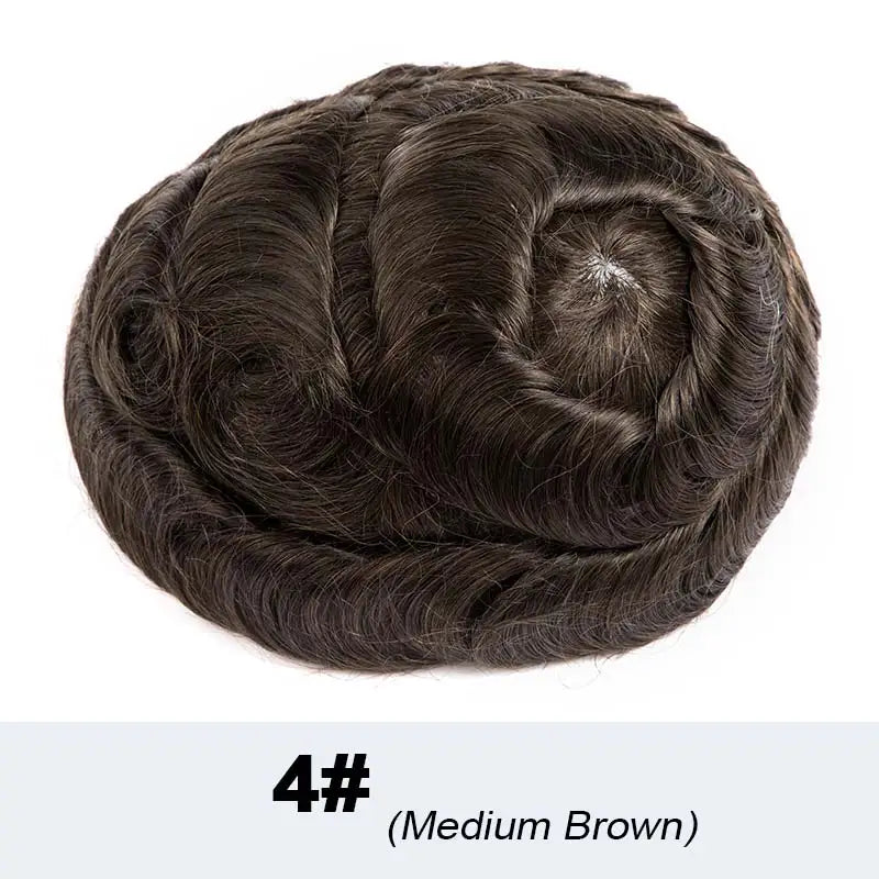 Natural Men's Wig Mono Toupee Human Hair Capillary Male Hair Prosthesis Hair System For Man Double Knots Hairpiece Wigs For Men