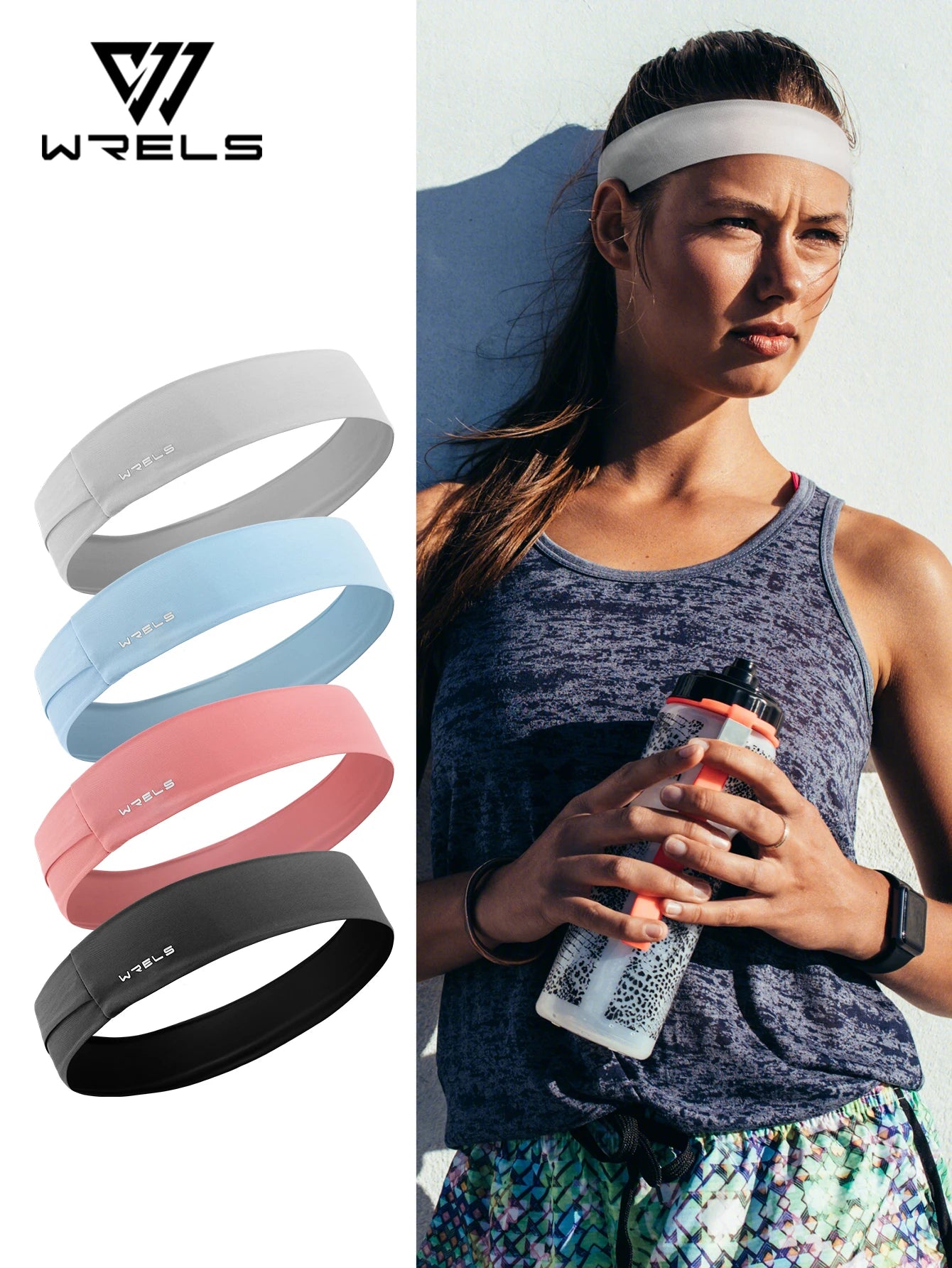 Sport Headband Quick-Drying Non-Slip Hair Band Stretch Elastic Sweatband Breathable Ponytail Gym Running Yoga Sport Headwear