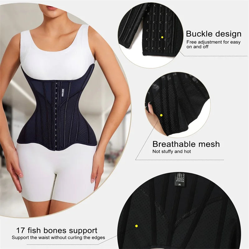 MiiOW U-shaped Waist Trainer Corset Women Shapers Lifted Waist Trainer Steel Bone Slimming Summer Breathable Women's Shapewear