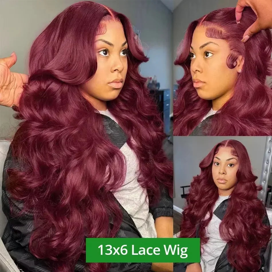 99J Burgundy Body Wave Brazilian Human Hairs