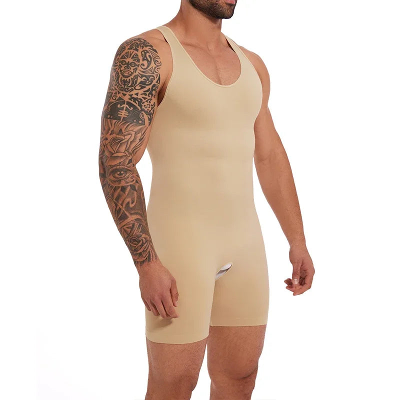 Sleeveless Bodysuit Men Full Body Shaper Compression Undershirt New Shapewear Tummy Control Faja Para Hombres Slimming Vest