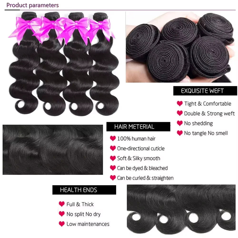 Body wave Brazilian Human Hair Extensions