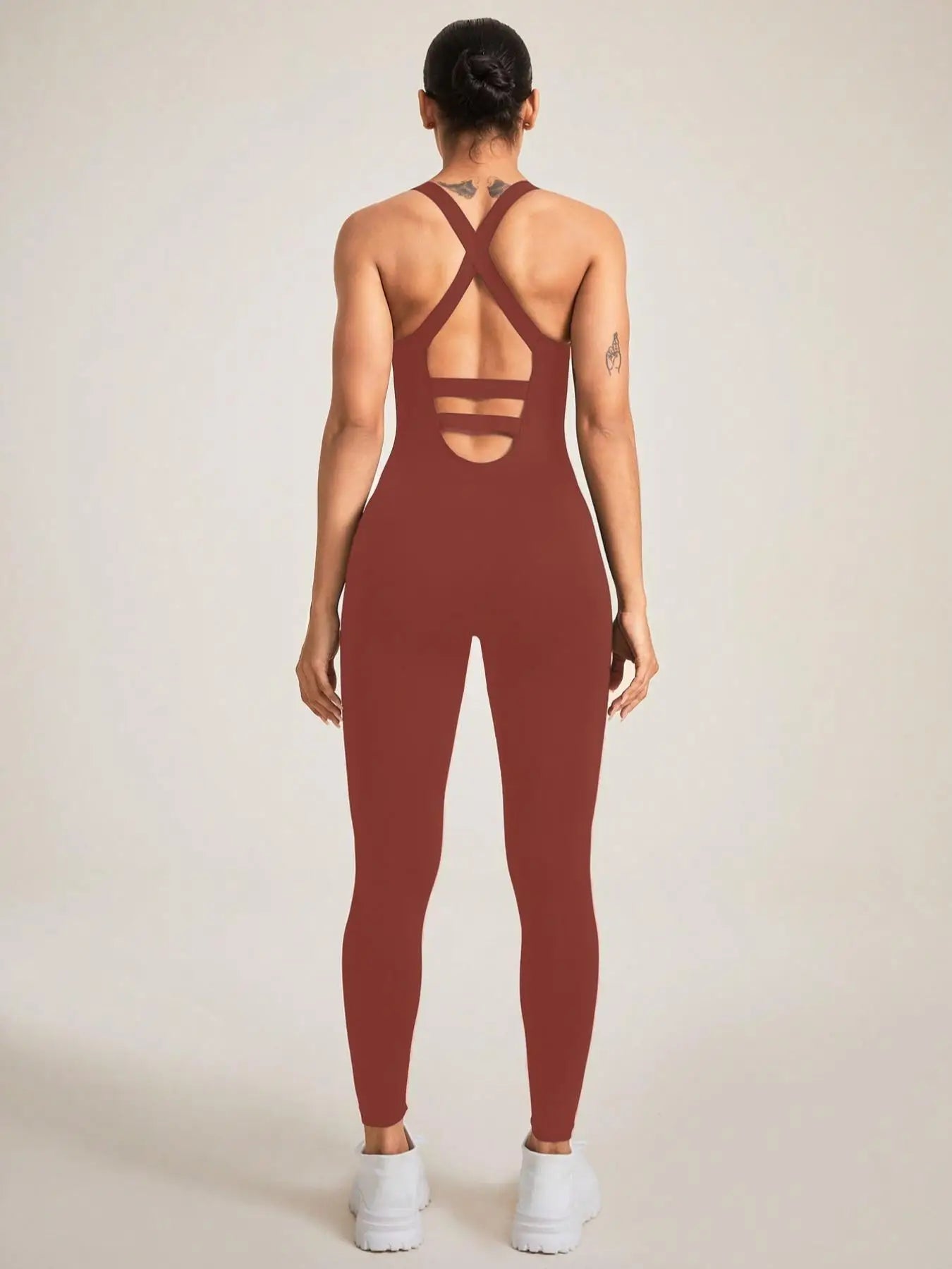 Women's Seamless Shapewear Bodysuit With Tummy Control, CrissCross Straps Backless Body Shaper, Women's Underwear & Shapewear