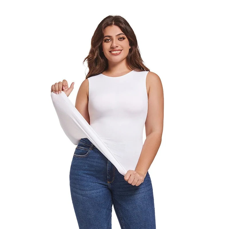 Guudia Shapewear Tanks Women Seamless Tanks Sleeveless Compression Tanks Round Neck Tnak Top Stretchy Camisole Spandex Elastic