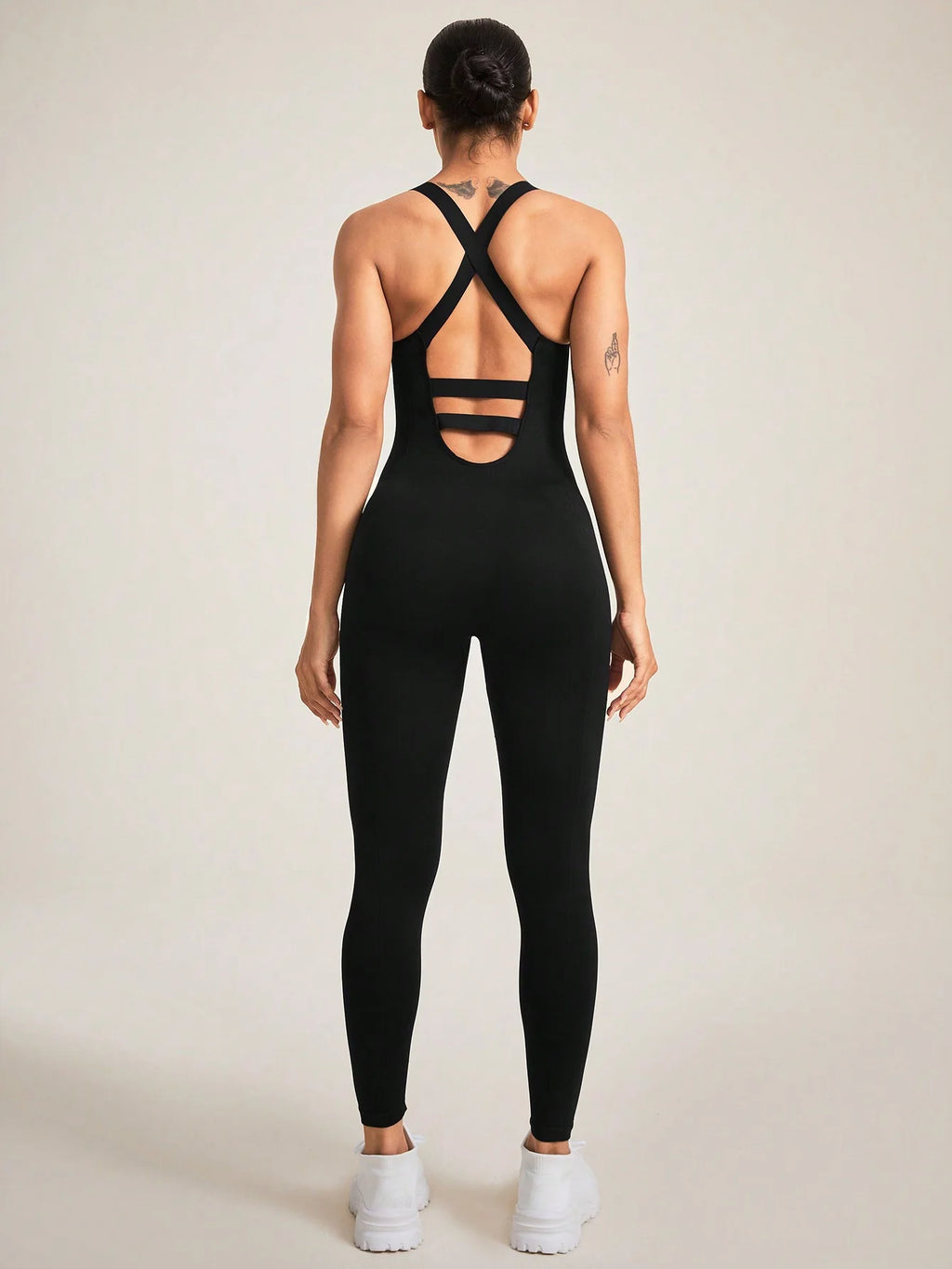 Women's Seamless Shapewear Bodysuit With Tummy Control, CrissCross Straps Backless Body Shaper, Women's Underwear & Shapewear