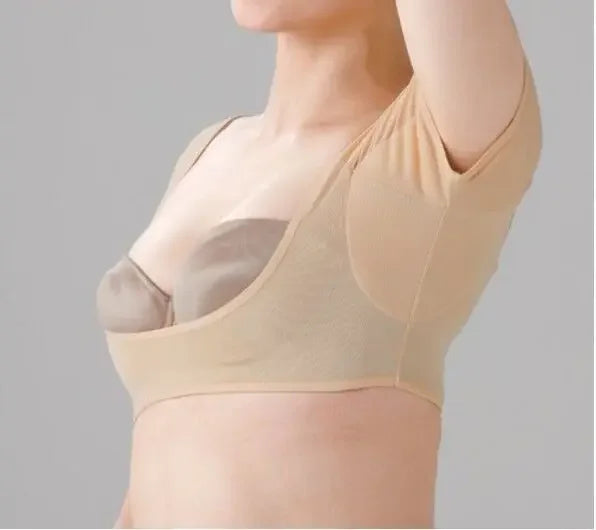 T-Shirt Shape Sweat Pad Summer Women Girls Reusable Washable Underarm Sweat Vest Daily Breathable Solid Color Sweats Proof Vest