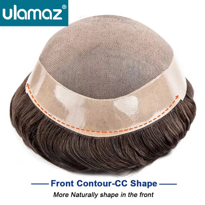 Natural Men's Wig Mono Toupee Human Hair Capillary Male Hair Prosthesis Hair System For Man Double Knots Hairpiece Wigs For Men