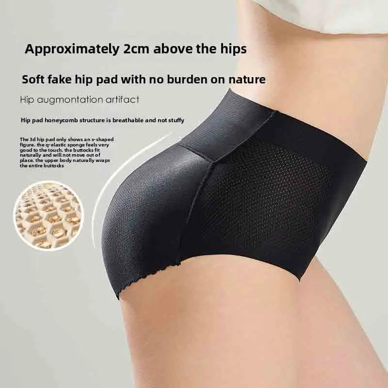 Shapewear Hip Enhancer Panties Women Mid Waist Butt Pad Underwear 1.8cm Padded Body Shaper Butt Lifter Panites