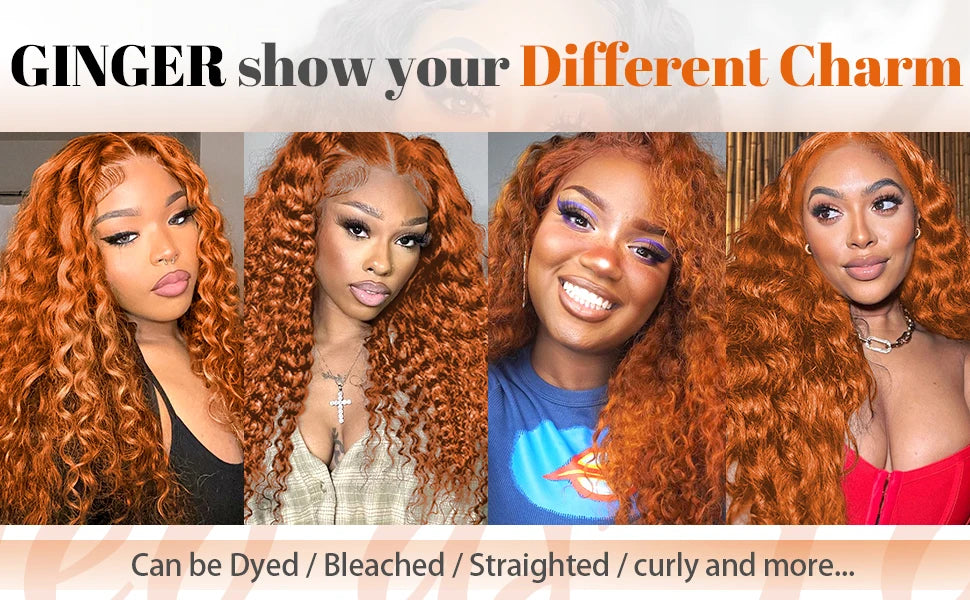 Curly Orange Ginger Brazilian Human Hair