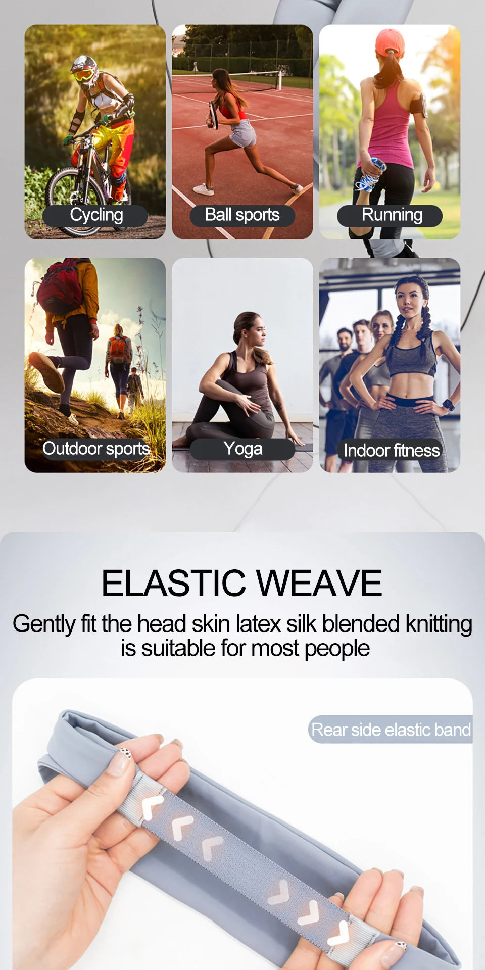 AOLIKES Sport Headbands for Men Women Non-Slip Moisture Wicking Workout Sweatband Fitness Running Cycling Football Yoga Hairband