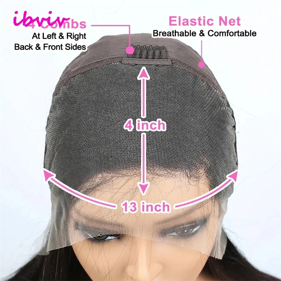 Super Double Drawn Glueless Wig 100% Human Hair Ready To Go 12inch Loose Deep 250% High Density 13x4 Transparent Lace Front Wigs