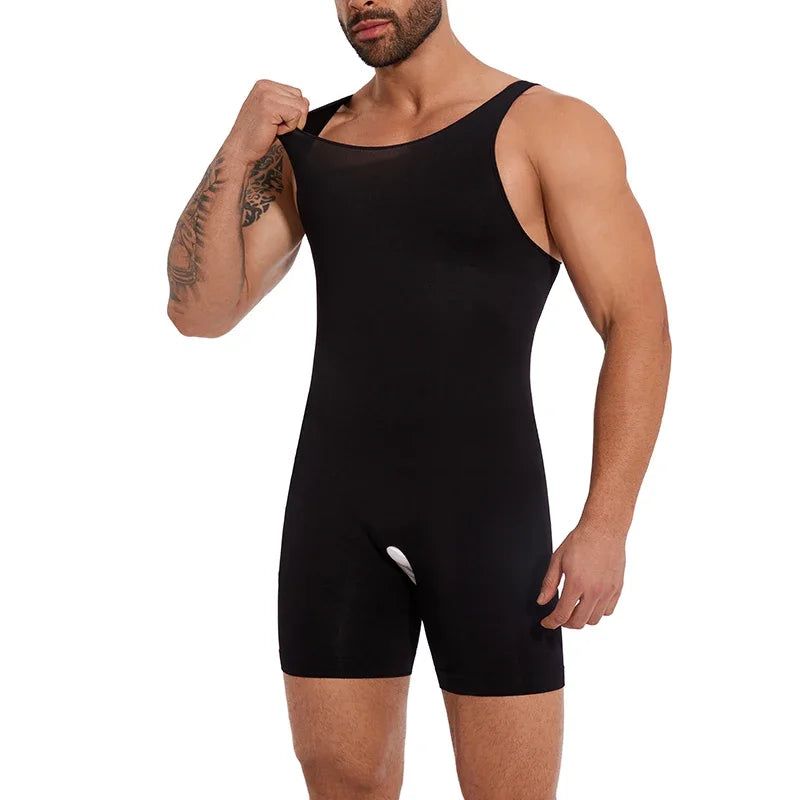 Sleeveless Bodysuit Men Full Body Shaper Compression Undershirt New Shapewear Tummy Control Faja Para Hombres Slimming Vest