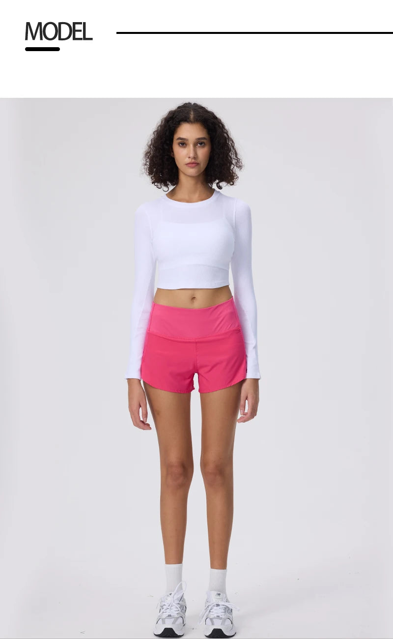 Summer Sports Yoga Wear Light-speed Dry Running Shorts Casual High-waisted Anti-walking Gym Sneakers Cycling Training Clothing