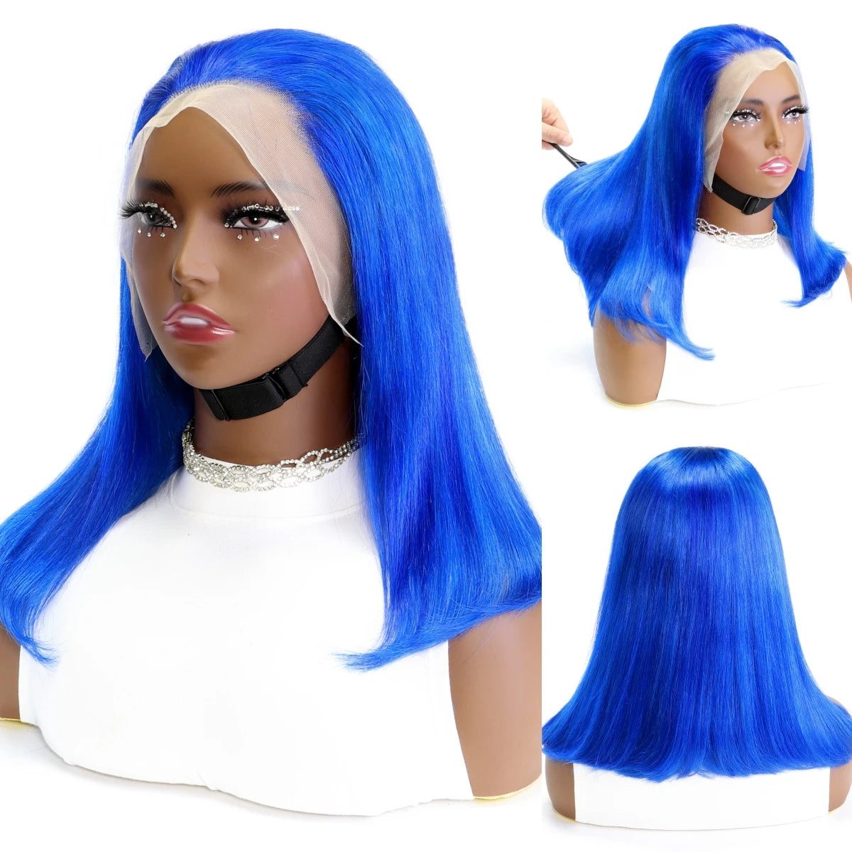Human Hair Wig Grey Bob Wigs 200% 13x4 HD Transparent Ginger Orange Lace Front Bob Blunt Cut Straight Colored Wigs Pre Plucked