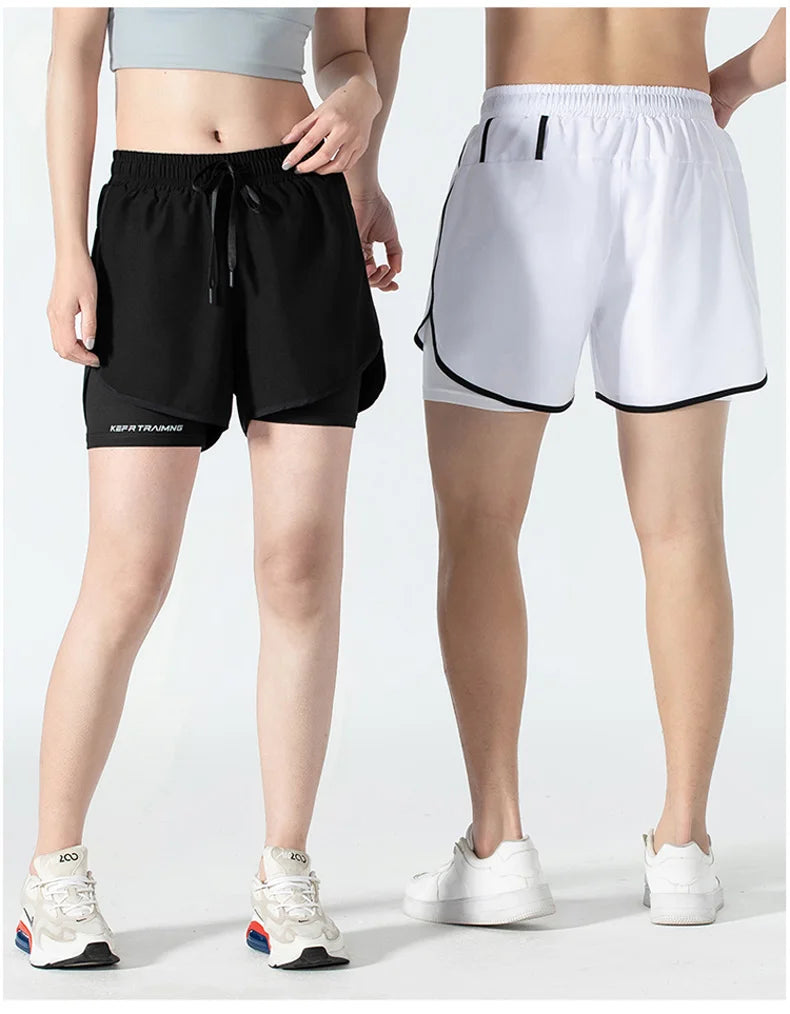 Women Sports 2 In 1 Yoga Shorts Quick Dry Running Tennis Badminton Anti Exposure Skirt Gym Sportswear Running Compression Shorts