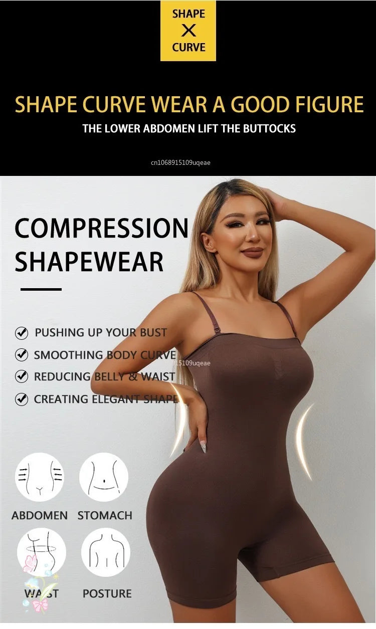 Smoothing Shapewear Bodysuit for Women Tummy Control Body Shaper Waist Trainer Skinny Underwear Off Shoulder Bustier Tube Top