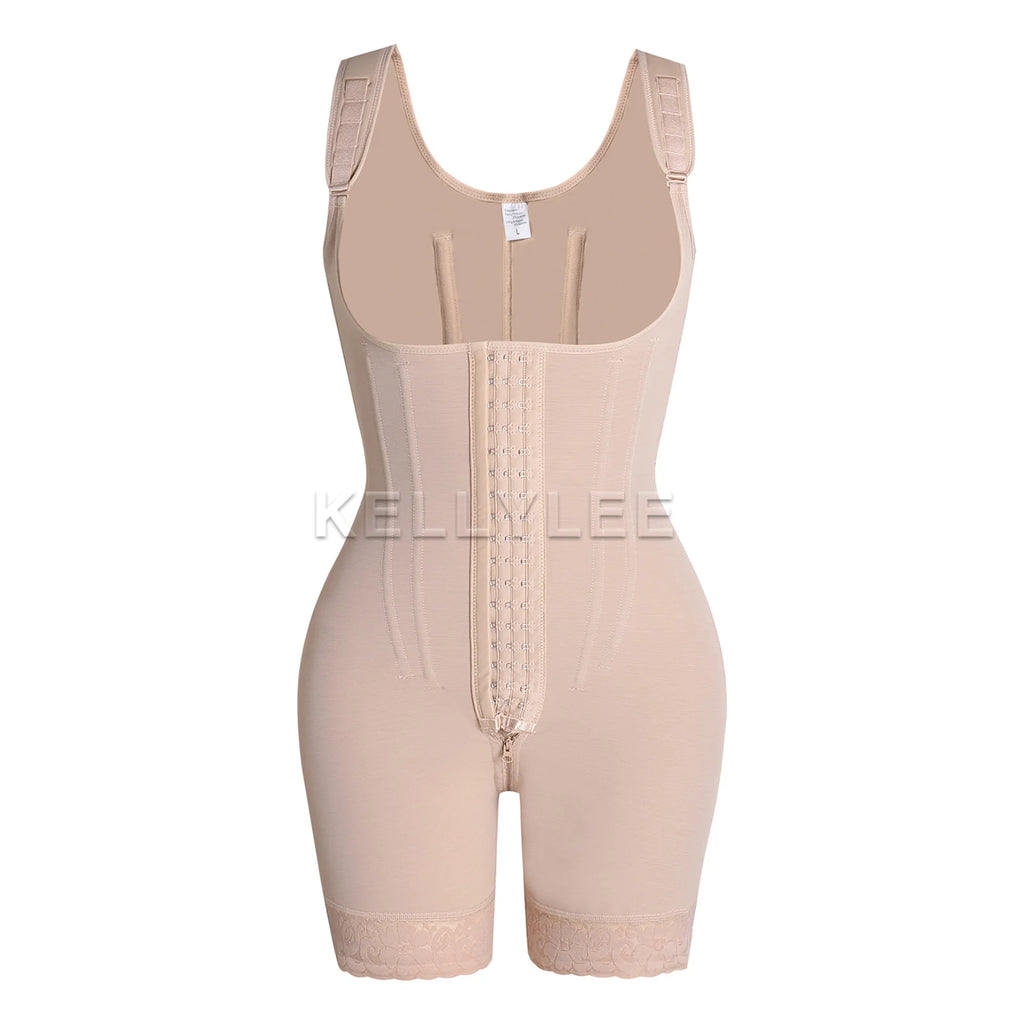 Shaped Up Open-Breasted Shapewear Modeling Fajas Colombianas Medium Shaped Front Breasted Sexy Bodysuits with Adjustable Straps