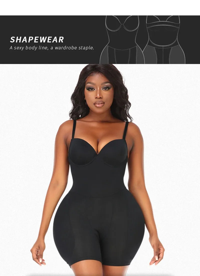 Bodysuits Shapewear Padded Hip Enhancer Bra Cushion Butt Lifter Sexy Back Body Shaper Jumpsuits Fajas Colombianas Girdles Corset