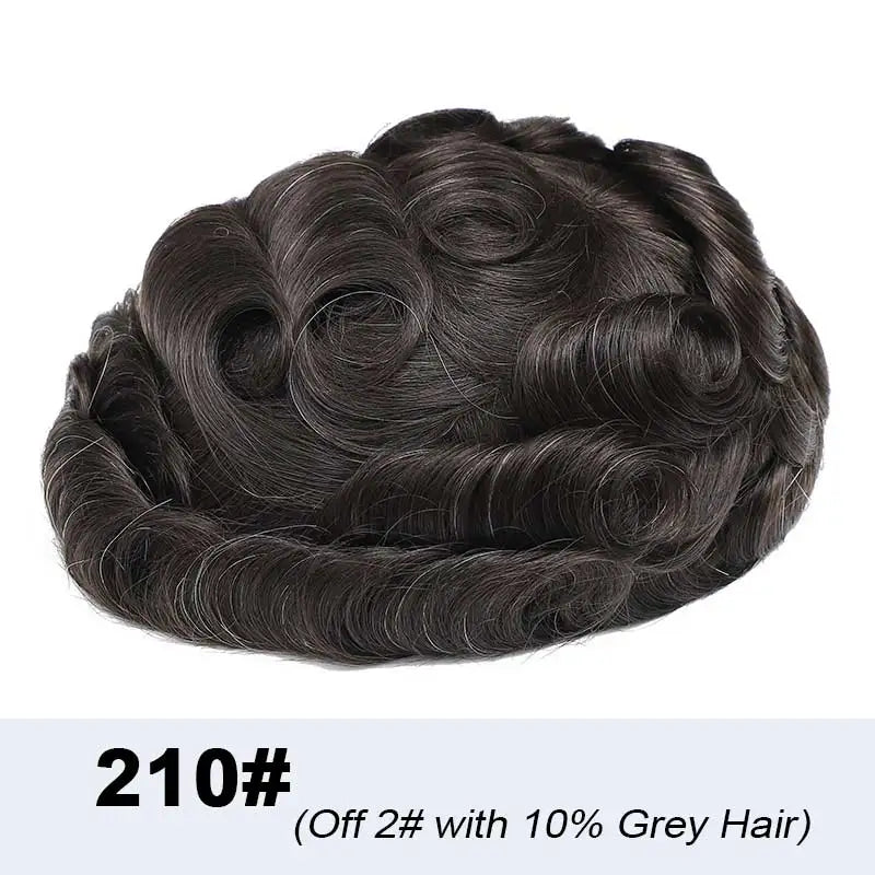 Natural Men's Wig Mono Toupee Human Hair Capillary Male Hair Prosthesis Hair System For Man Double Knots Hairpiece Wigs For Men