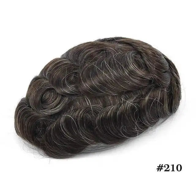 Men Toupee Fine Mono Npu Men's Wig Durable Capillary Prosthesis 6inch Handmade Male Wigs Indian Human Hair Replacement System