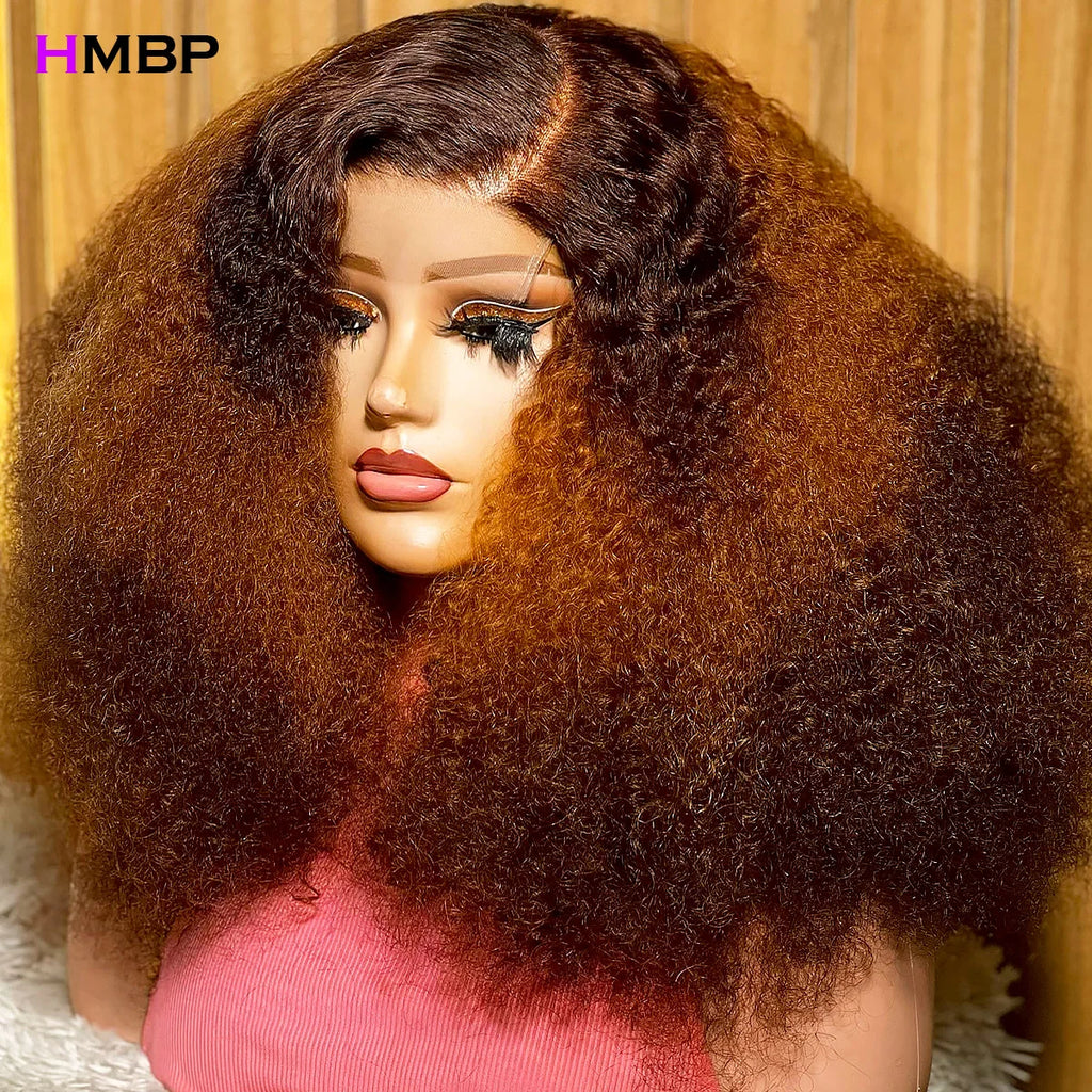Glueless Wigs Human Hair Highlight Kinky Curly Wear and Go 13x6 Hd Lace Frontal Wig 450 Density Preplucked Closure Wig For Women