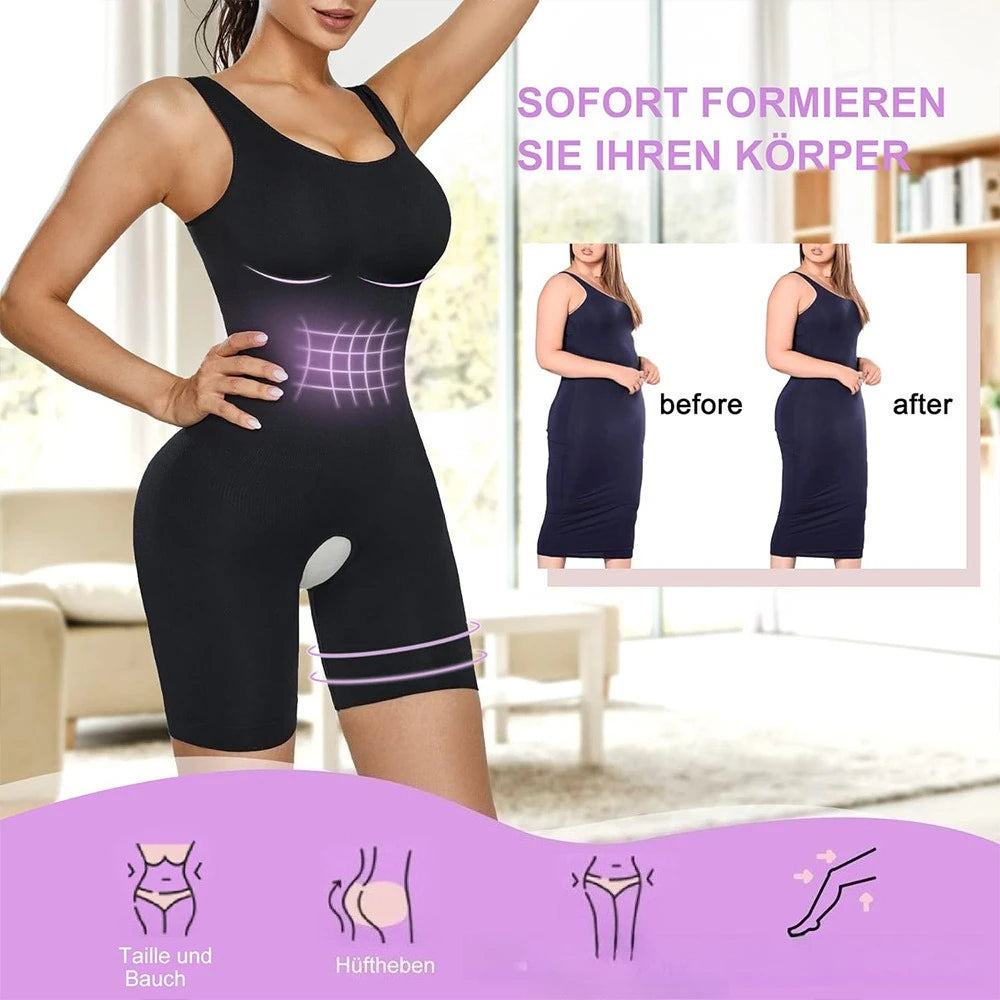Shapewear One-Piece Body Sculpting Underwear Large Size Hip Lifting Tummy Control Open Bottom Briefs Comfortable Underwear