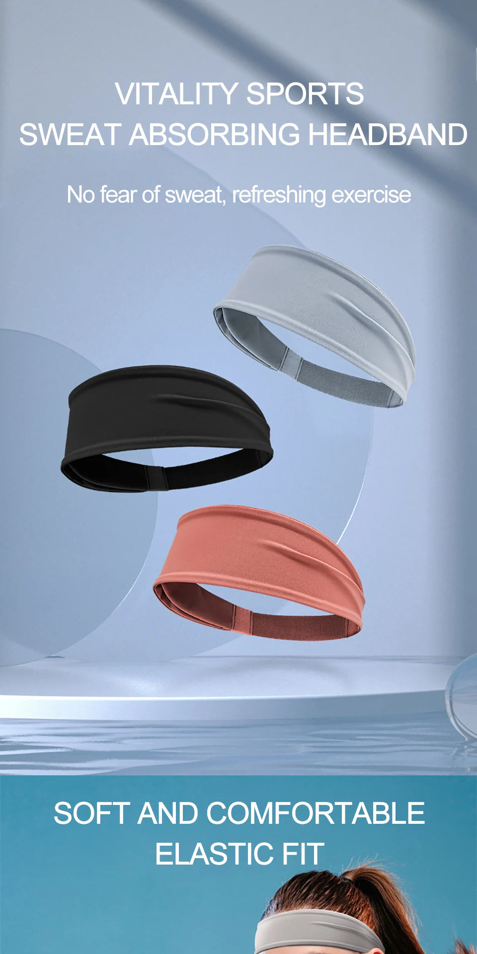 AOLIKES Sport Headbands for Men Women Non-Slip Moisture Wicking Workout Sweatband Fitness Running Cycling Football Yoga Hairband