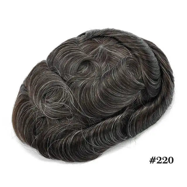 Men Toupee Fine Mono Npu Men's Wig Durable Capillary Prosthesis 6inch Handmade Male Wigs Indian Human Hair Replacement System